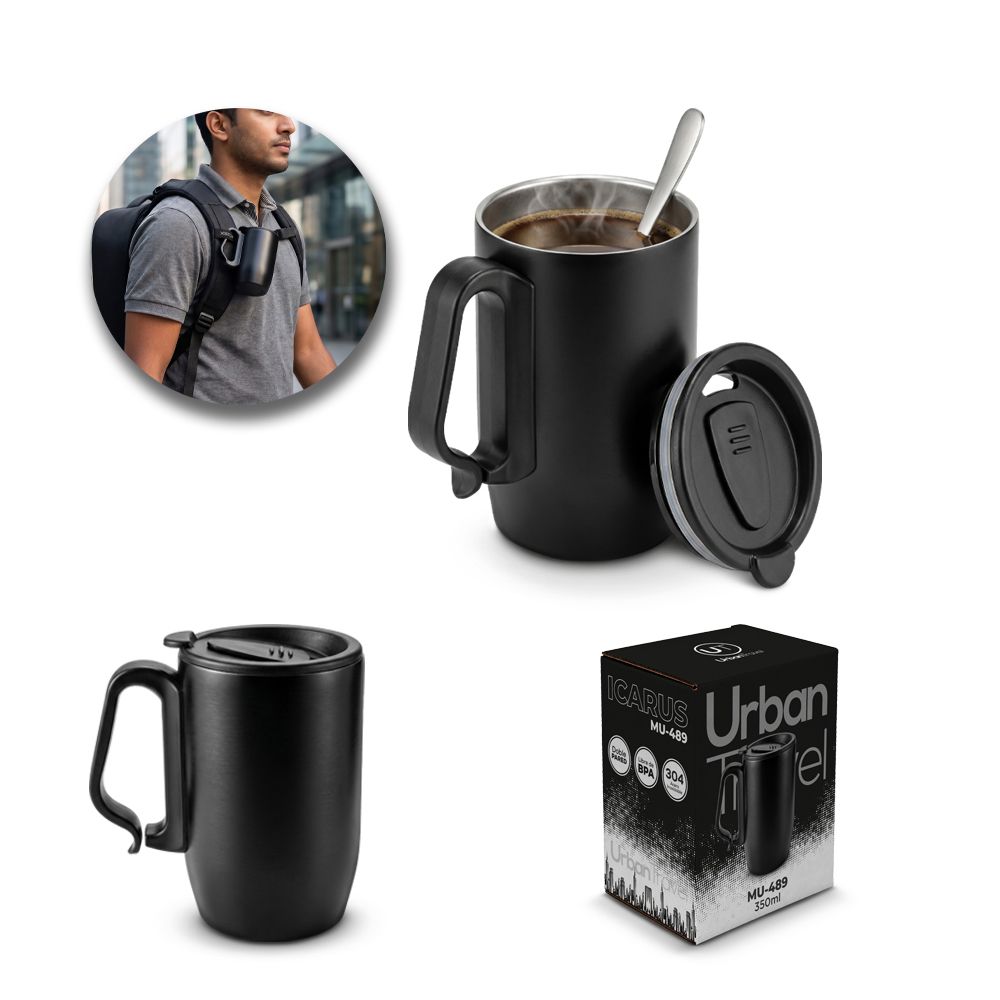 MUG METÁLICO ICARUS URBAN TRAVEL 350ML MU-489